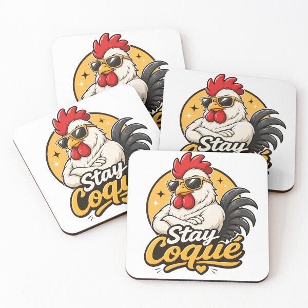 Item preview, Stay Coqué – Cool Cartoon Rooster with Sunglasses Funny Chicken designed and sold by AFI-Studio.