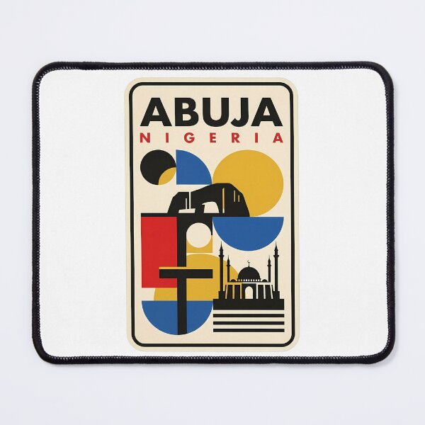 Item preview, Abuja Nigeria Geometric Abstract Landmark Travel Art designed and sold by k3rstman1.