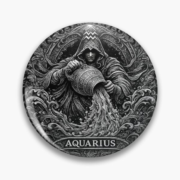 Item preview, Vintage Tattoo Aquarius The Zodiac Sign designed and sold by Angelle55.