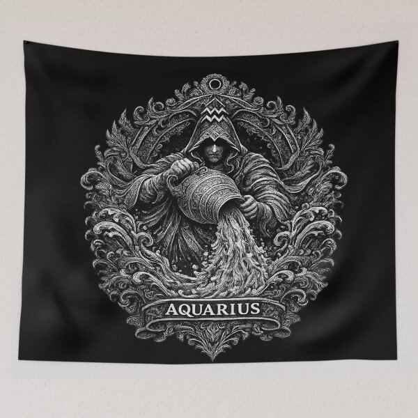 Item preview, Vintage Tattoo Aquarius The Zodiac Sign designed and sold by Angelle55.