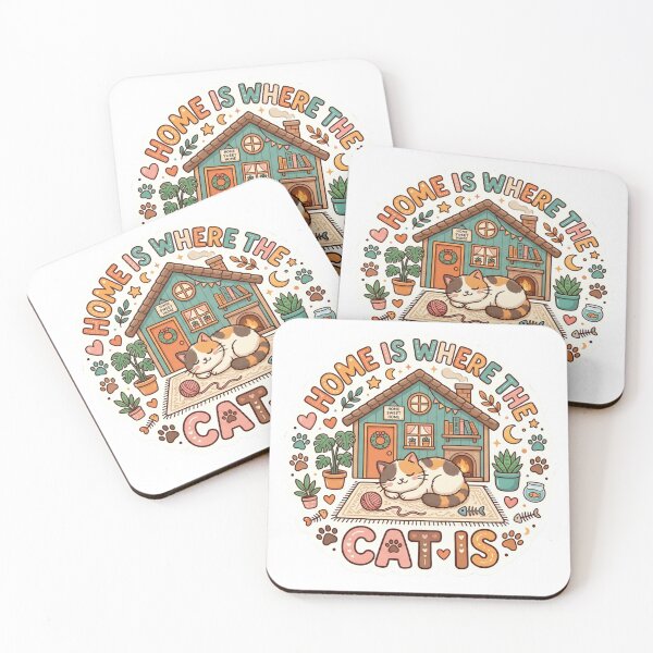 Item preview, Home Is Where The Cat Is Cute Cat Lover Design designed and sold by Pixel Analytics.