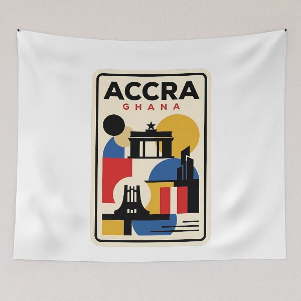 Item preview, Accra Ghana Independence Arch Retro Geometric Minimalist designed and sold by k3rstman1.