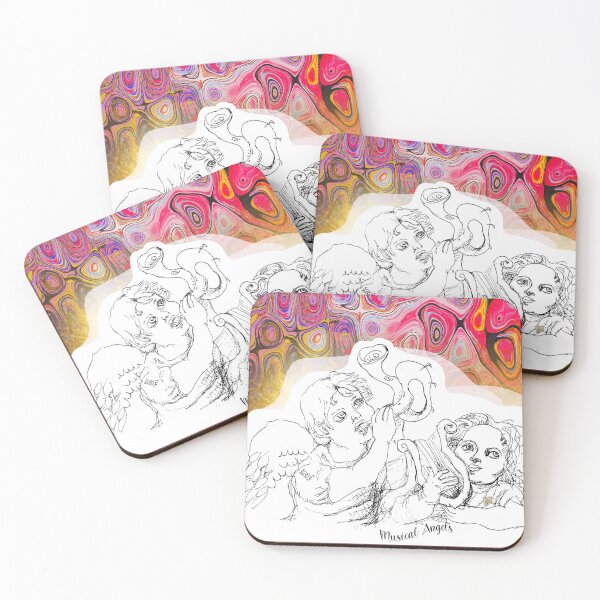 Item preview, Musical Angels (Original Ink Drawing by ACCI) designed and sold by VanyssaGraphics.