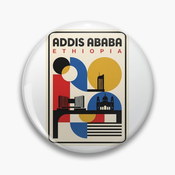 Item preview, Vintage Addis Ababa Ethiopia Geometric Cityscape Skyline designed and sold by k3rstman1.