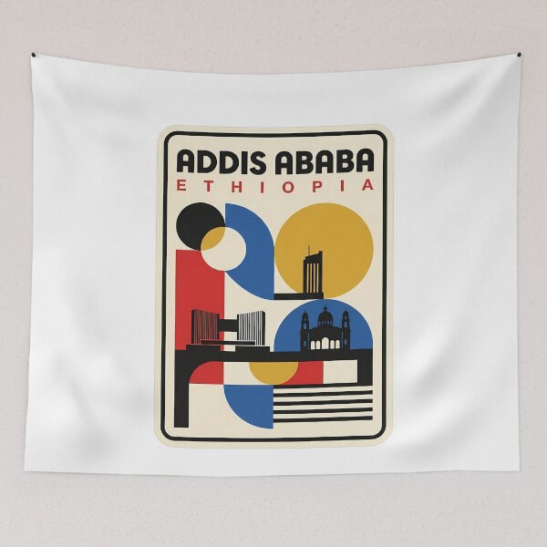 Item preview, Vintage Addis Ababa Ethiopia Geometric Cityscape Skyline designed and sold by k3rstman1.