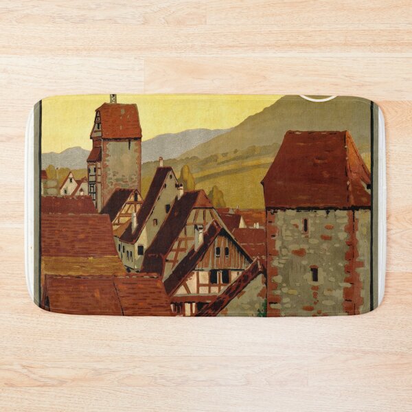 Item preview, Vintage Riquewihr Travel Poster | Art Nouveau Style | Medieval Alsace Town | Rustic Charm | Digital Download | Home Decor designed and sold by artofuniverse.