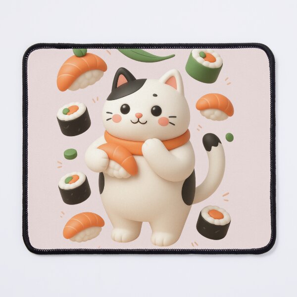 Item preview, Cute Black Cat Sushi Lover Kawaii Japanese Food T-Shirt designed and sold by Mousy17.