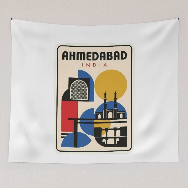 Item preview, Ahmedabad India Retro Geometric Travel Architecture designed and sold by k3rstman1.