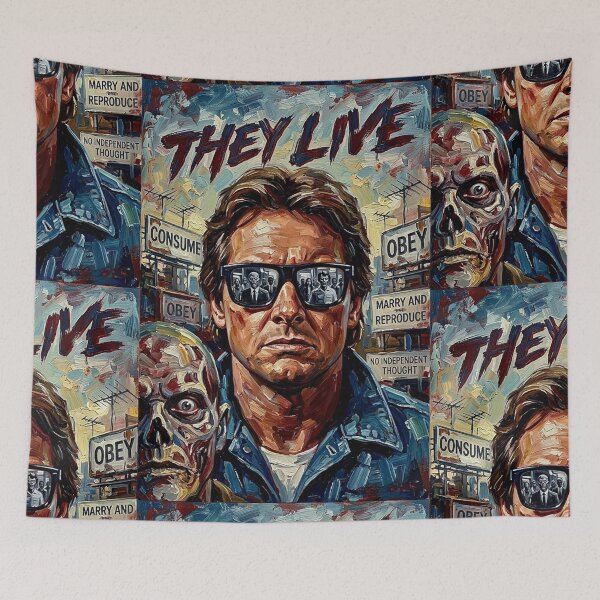 Item preview, I Have Come Here to Chew Bubblegum – They Live Fine Art Print designed and sold by Art's Diner.