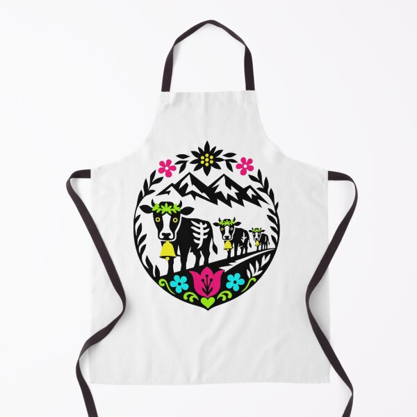 Item preview, Swiss Alpine Cow Family Folk Art Silhouette designed and sold by AntiqueImages.