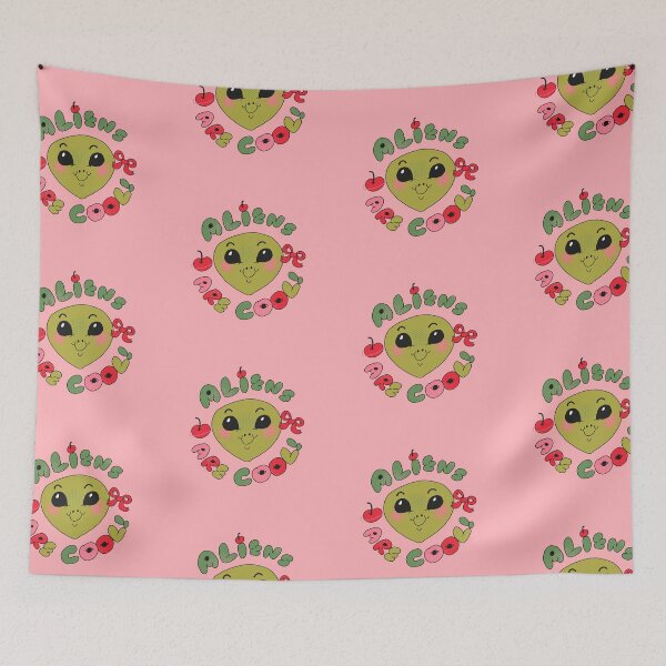 Item preview, Coquette Style Aliens Are Cool (Pink) designed and sold by yellowflowerhut.
