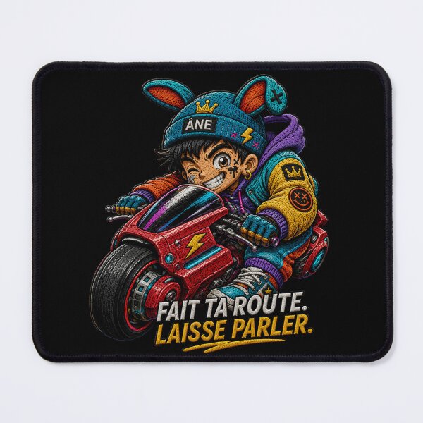 Item preview, Make Your Way Let Them Talk – Biker Streetwear Cartoon Embroidery | Donkey Forever | Embroidered Motorcycle Rider designed and sold by PLUSHIWORLDtm.