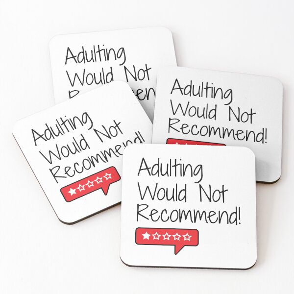 Item preview, Adulting Would Not Recommend - Funny Red Speech Bubble Quote designed and sold by sam0471.