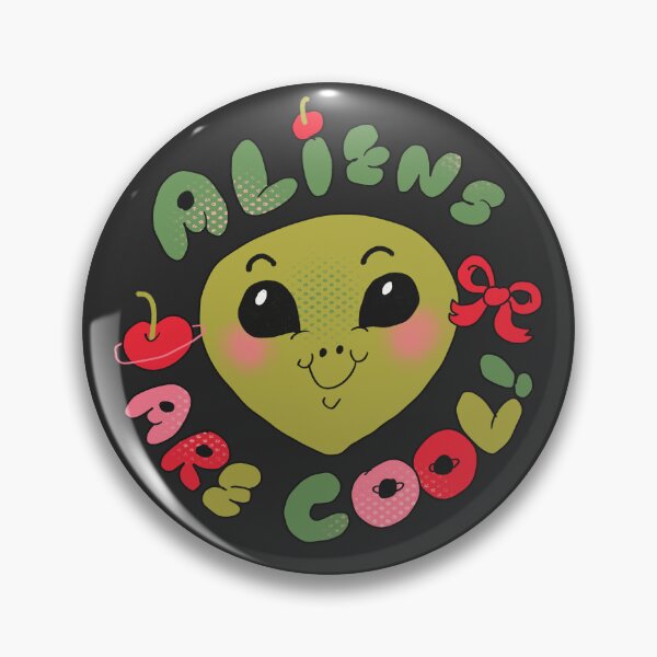 Item preview, Coquette Style Aliens Are Cool (Black) designed and sold by yellowflowerhut.