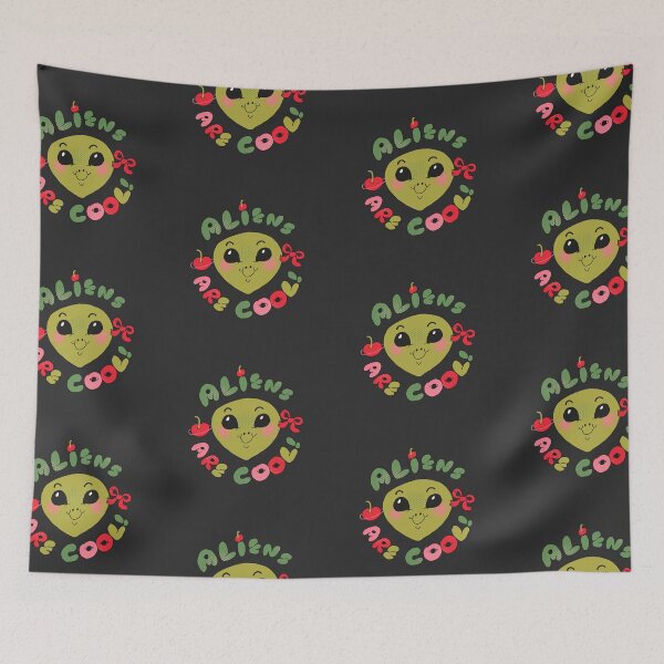 Item preview, Coquette Style Aliens Are Cool (Black) designed and sold by yellowflowerhut.