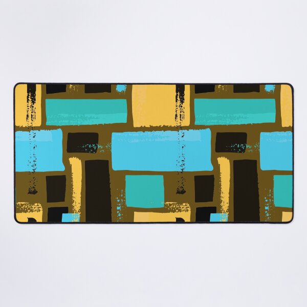 Artikelvorschau, Moderne blaue und gelb-senffarbene abstrakte geometrische Designs entworfen und verkauft von DEC02.