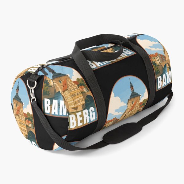 Item preview, Bamberg in Bavaria Germany, Retro Art Travel Landscape Badge designed and sold by MaateoDesign.