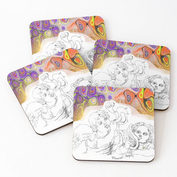 Item preview, Musical Angels (Original Ink Drawing by ACCI) designed and sold by VanyssaGraphics.