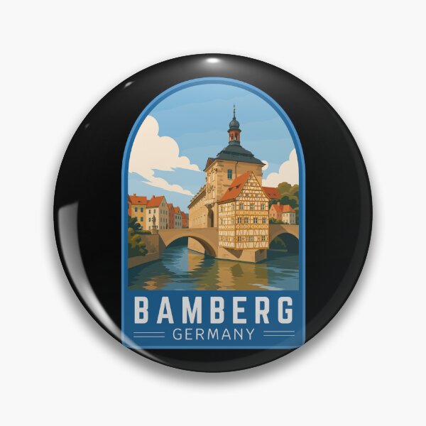 Item preview, Bamberg in Bavaria Germany, Vintage Travel Art Emblem designed and sold by MaateoDesign.