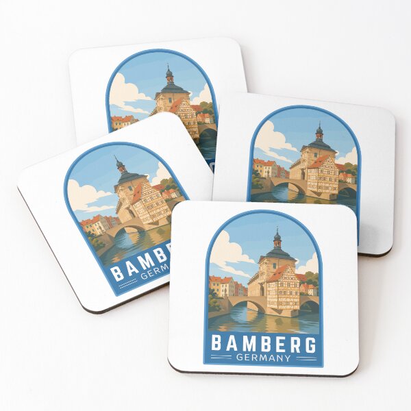 Item preview, Bamberg in Bavaria Germany, Vintage Travel Art Emblem designed and sold by MaateoDesign.