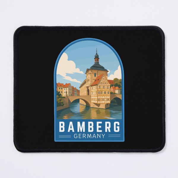 Item preview, Bamberg in Bavaria Germany, Vintage Travel Art Emblem designed and sold by MaateoDesign.