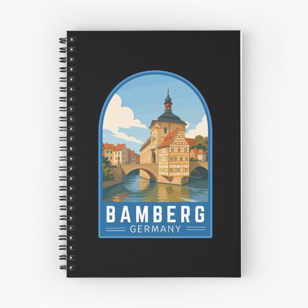 Item preview, Bamberg in Bavaria Germany, Vintage Travel Art Emblem designed and sold by MaateoDesign.