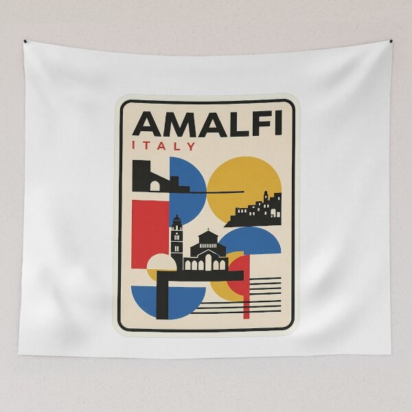 Item preview, Retro Amalfi Italy Geometric Travel Cityscape designed and sold by k3rstman1.