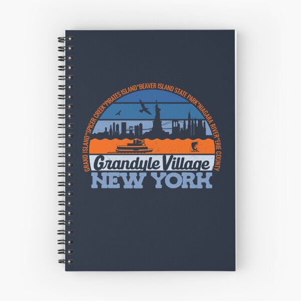 Item preview, Grandyle Village New York Sunset Retro Vintage Local Pride Logo designed and sold by CRHPOD20.