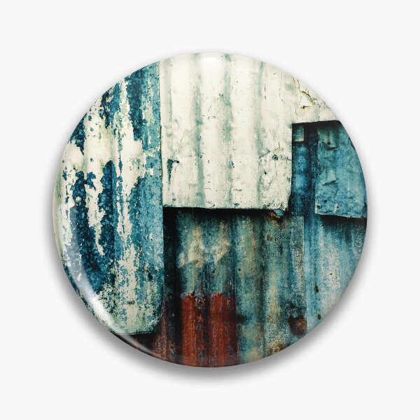 Item preview, Urban Industrial Blue And Cream Rusty Tin Wall  designed and sold by DEC02.