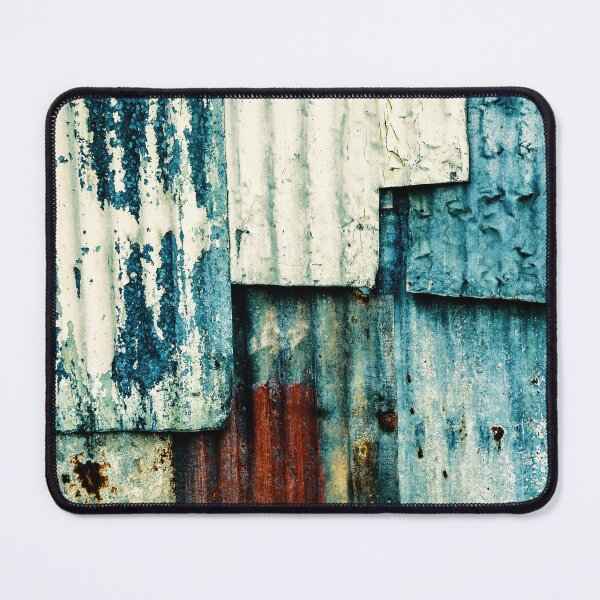 Item preview, Urban Industrial Blue And Cream Rusty Tin Wall designed and sold by DEC02.