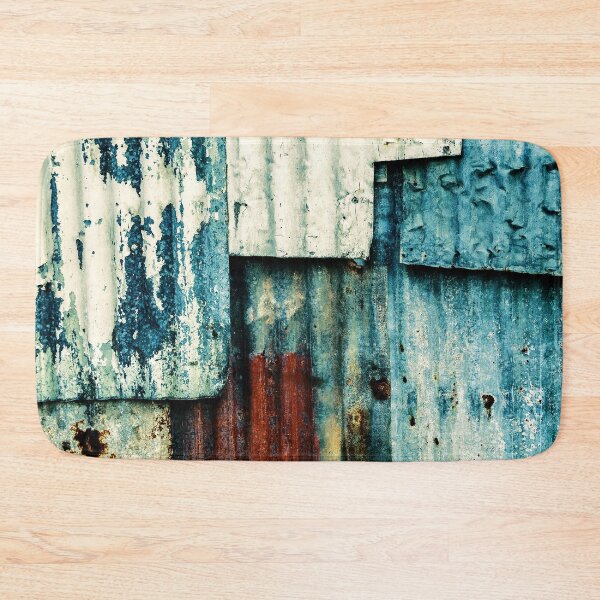 Item preview, Urban Industrial Blue And Cream Rusty Tin Wall  designed and sold by DEC02.