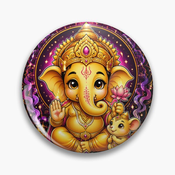 Item preview, Cute Chibi Ganesha — Gold Mandala Art designed and sold by NUFADE.