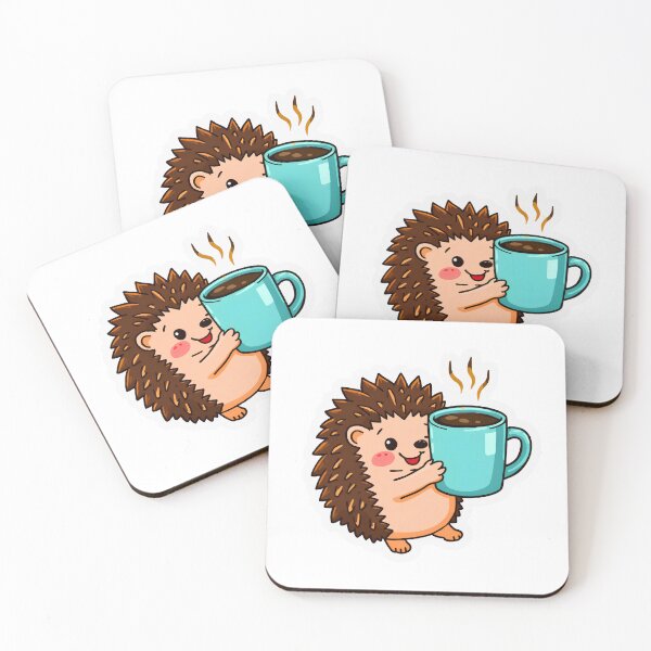 Item preview, Caffeinated Hedgehog Sticker designed and sold by Artify Walls.
