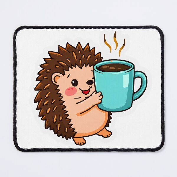 Item preview, Caffeinated Hedgehog Sticker designed and sold by Artify Walls.