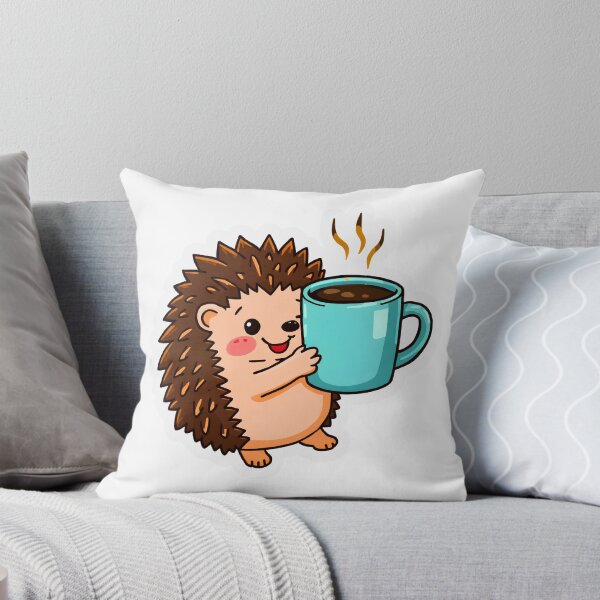 Item preview, Caffeinated Hedgehog Sticker designed and sold by Artify Walls.