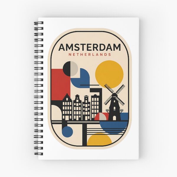 Item preview, Modern Geometric Amsterdam Netherlands Windmill Cityscape designed and sold by k3rstman1.