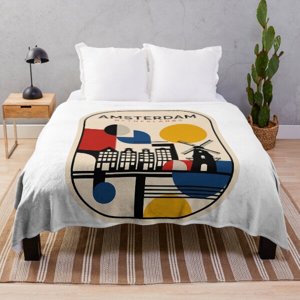 Item preview, Modern Geometric Amsterdam Netherlands Windmill Cityscape designed and sold by k3rstman1.