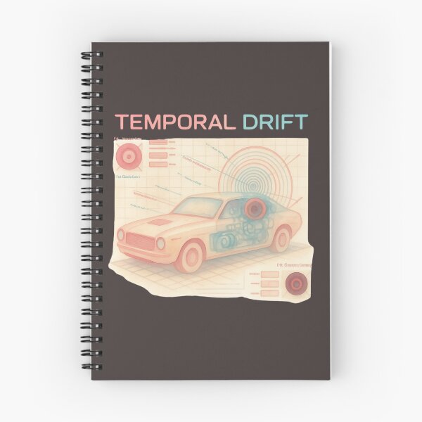 Item preview, Temporal Drift Retro Futuristic Time Machine Blueprint T-Shirt designed and sold by Mousy17.