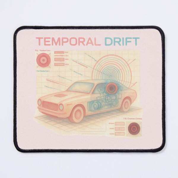 Item preview, Temporal Drift Retro Futuristic Time Machine Blueprint T-Shirt designed and sold by Mousy17.