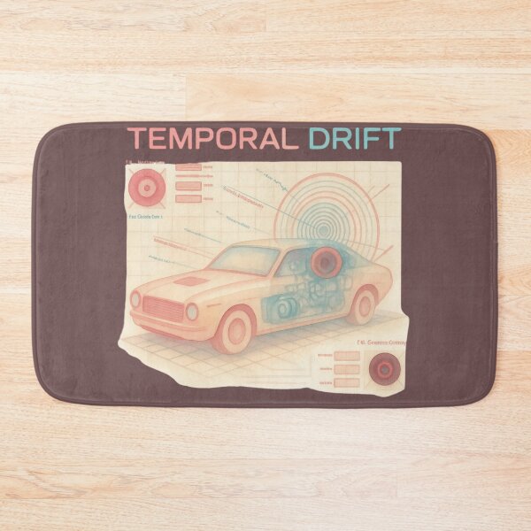 Item preview, Temporal Drift Retro Futuristic Time Machine Blueprint T-Shirt designed and sold by Mousy17.