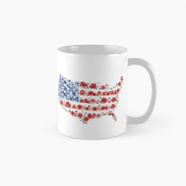 Item preview, Red Flower American Flag Memorial Day Poppies designed and sold by NicowrmSArt.