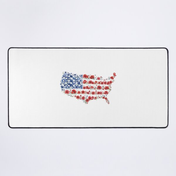 Item preview, Red Flower American Flag Memorial Day Poppies designed and sold by NicowrmSArt.