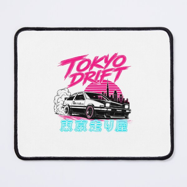 Item preview, Tokyo Drift JDM 90s Synthwave Neon Pink Racing Tee designed and sold by Shift Republic.