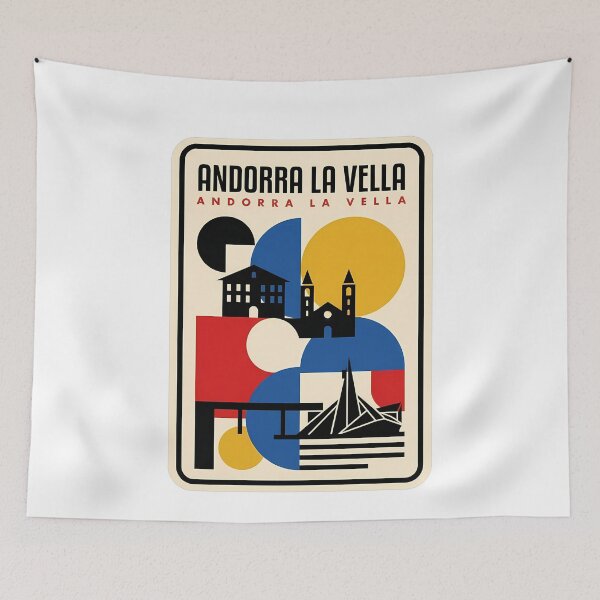 Item preview, Retro Andorra La Vella Abstract Cityscape designed and sold by k3rstman1.