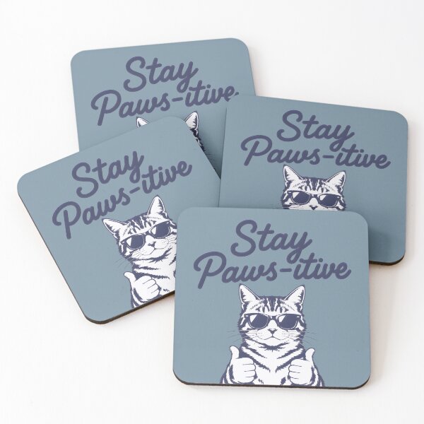 Item preview, Stay Positive Funny Cat Wearing Sunglasses designed and sold by MadeBySidney.