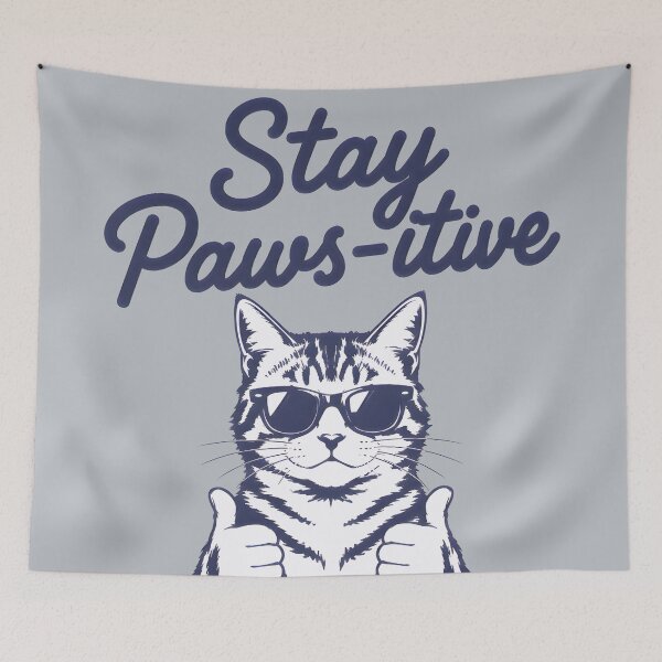 Item preview, Stay Positive Funny Cat Wearing Sunglasses designed and sold by MadeBySidney.