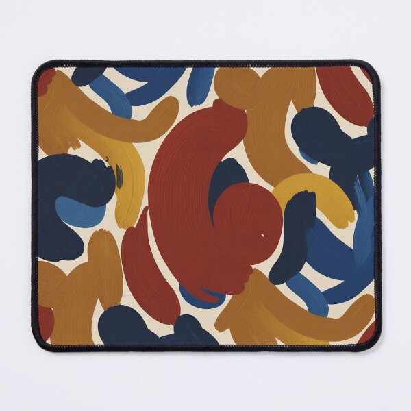 Item preview, Bold Abstract Expressionist Brushstroke Pattern | Vibrant Red Blue Gold Seamless Repeat designed and sold by Midnight Veil Designs.