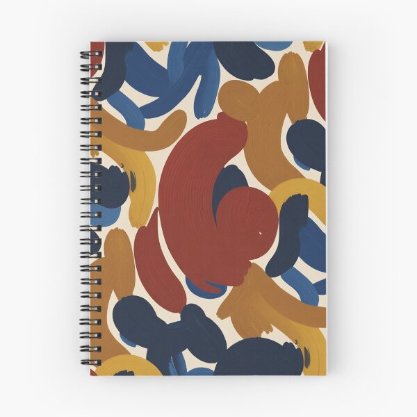 Item preview, Bold Abstract Expressionist Brushstroke Pattern | Vibrant Red Blue Gold Seamless Repeat designed and sold by Midnight Veil Designs.