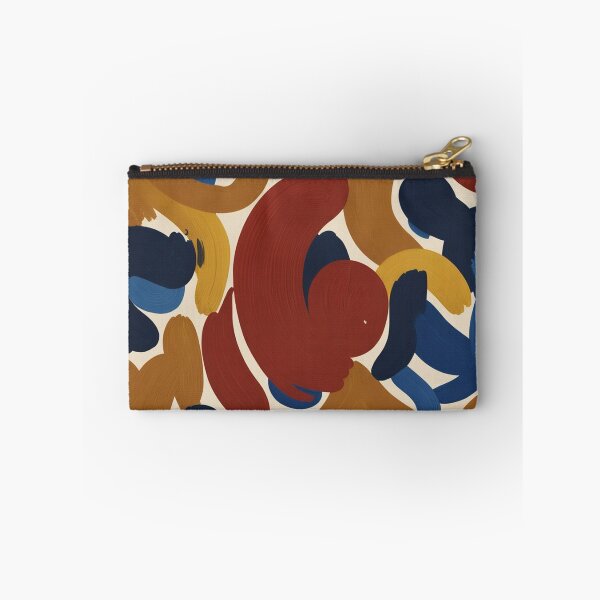 Item preview, Bold Abstract Expressionist Brushstroke Pattern | Vibrant Red Blue Gold Seamless Repeat designed and sold by Midnight Veil Designs.