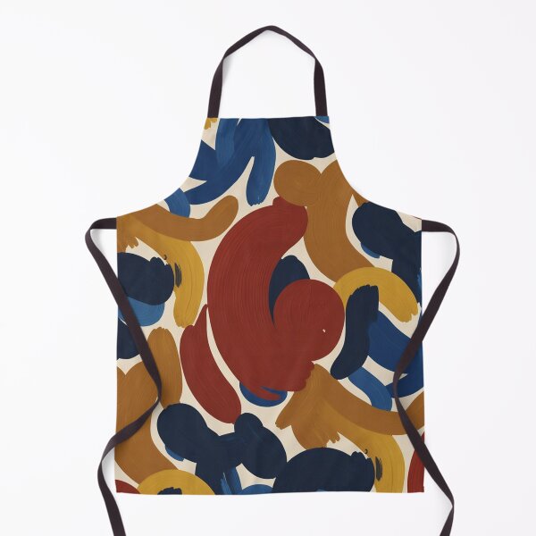 Item preview, Bold Abstract Expressionist Brushstroke Pattern | Vibrant Red Blue Gold Seamless Repeat designed and sold by Midnight Veil Designs.